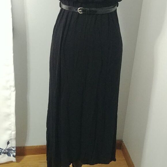 American Dream Black Strapless Hi/Low Maxi w/ belt - Picture 3 of 12